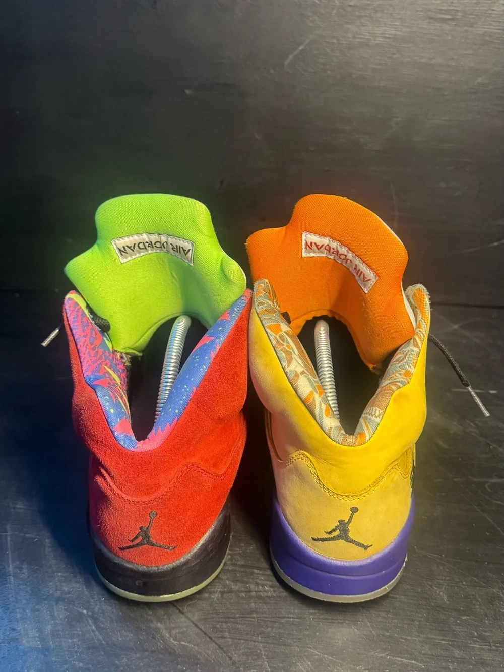 Jordan 5 Yellow, Red & Purple High-Top Sneakers